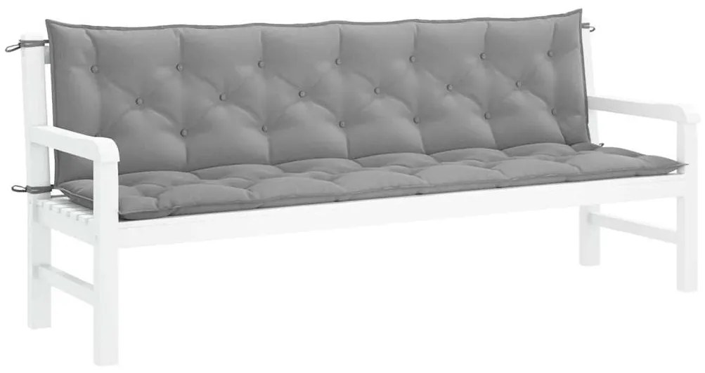 Almofadão banco jardim 200x(50+50)x7cm tecido oxford cinzento