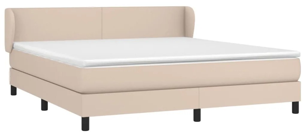 Cama com molas/colchão 180x200 cm couro artificial cappuccino