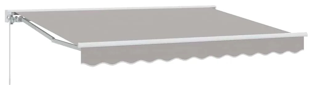 Toldo Retrátil Manual Cinzento-claro 350x200 cm