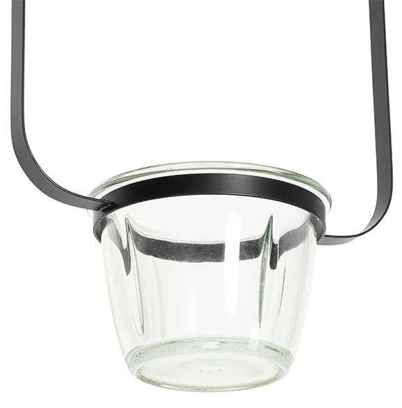 Candeeiro de teto moderno preto com vidro retangular - Roslini Moderno