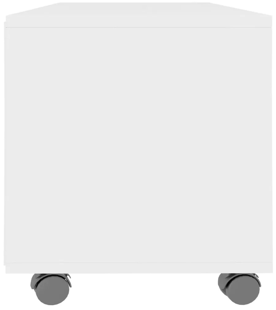 Móvel de TV com rodas 90x35x35 cm derivados de madeira branco