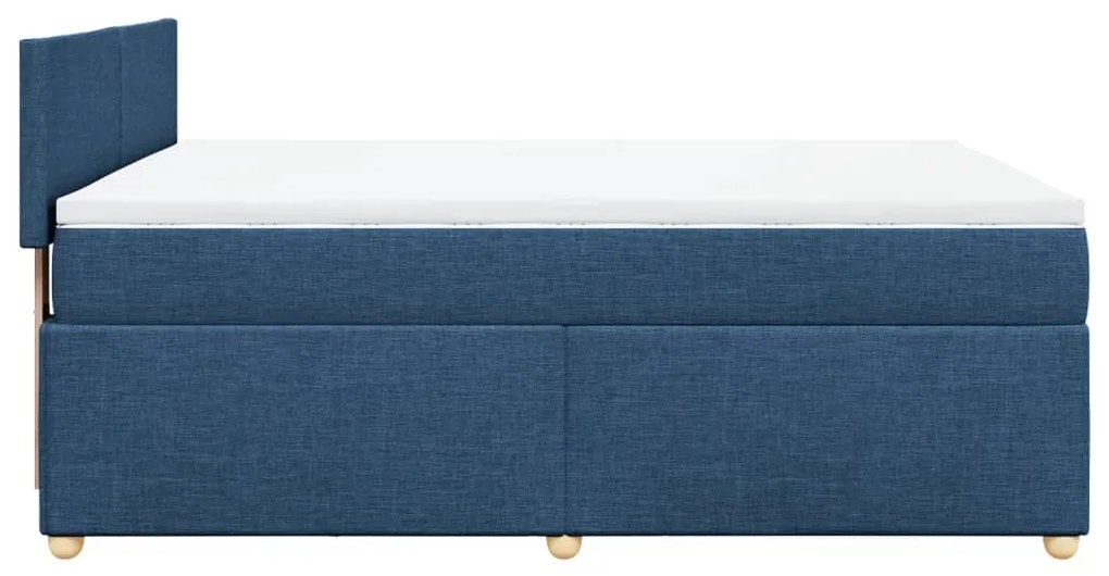 Cama com molas/colchão 140x200 cm tecido azul