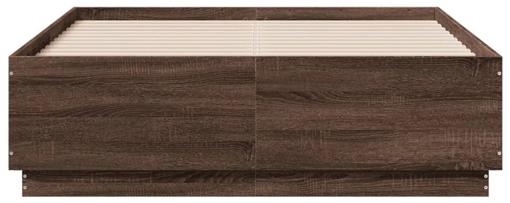 Estrutura de cama 120x190cm derivados madeira carvalho castanho