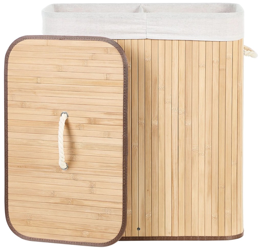 Cesto em madeira de bambu clara 60 cm KANDY Beliani