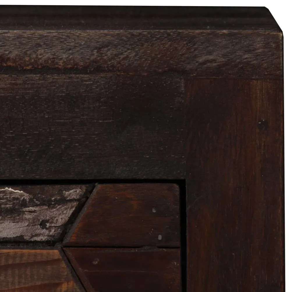 Mesa de cabeceira em madeira recuperada maciça 40x30x50 cm