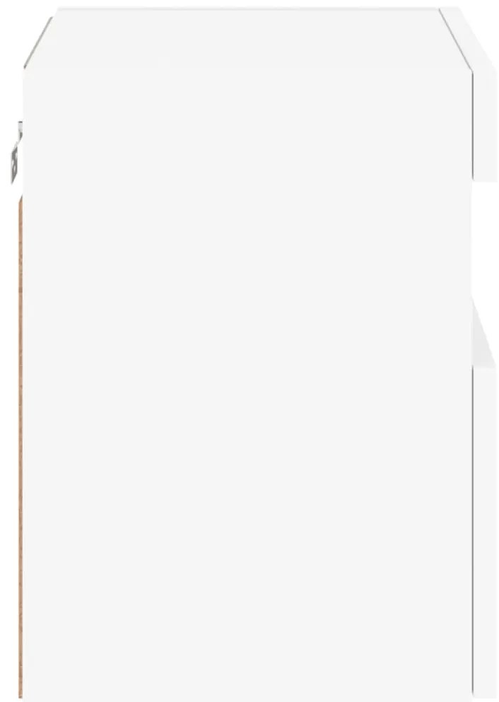 Móveis de parede p/ TV com luzes LED 2 pcs 40x30x40 cm branco