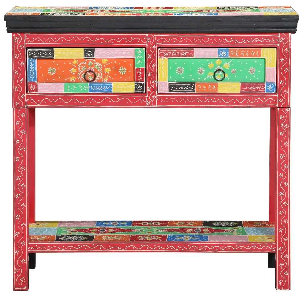 Mesa de Consola vidaXL com Gavetas Multicolorida em Madeira Engenharia