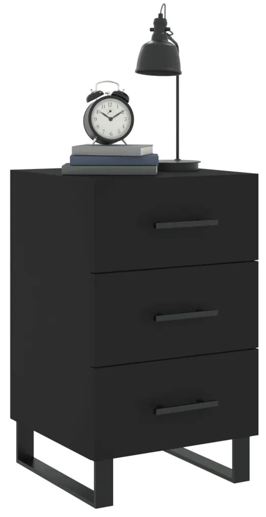 Mesa de cabeceira 40x40x66 cm derivados de madeira preto