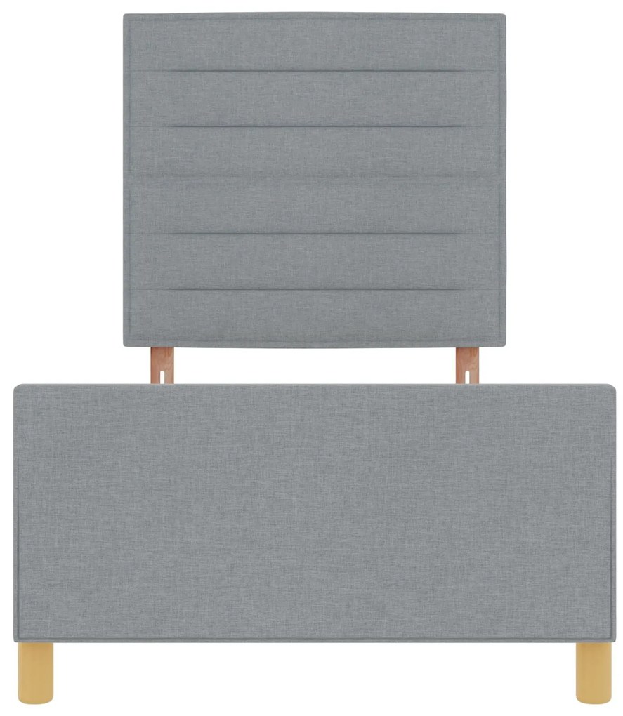 Cama vidaXL Cinza Claro 90x190 cm Tecido
