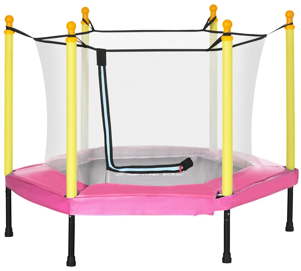 Trampolim para Crianças 95x85 cm com Rede de Segurança trampolim Infantil para Crianças de 3-6 Anos 122x122x97 cm Rosa