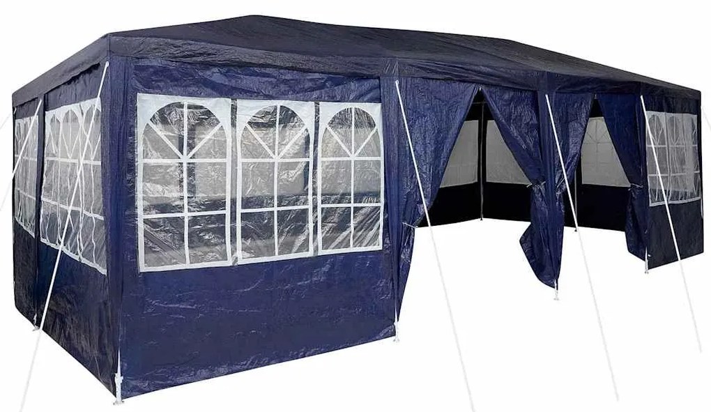 Tenda de Festa com 12 Lados Azuis 8x4 m PE