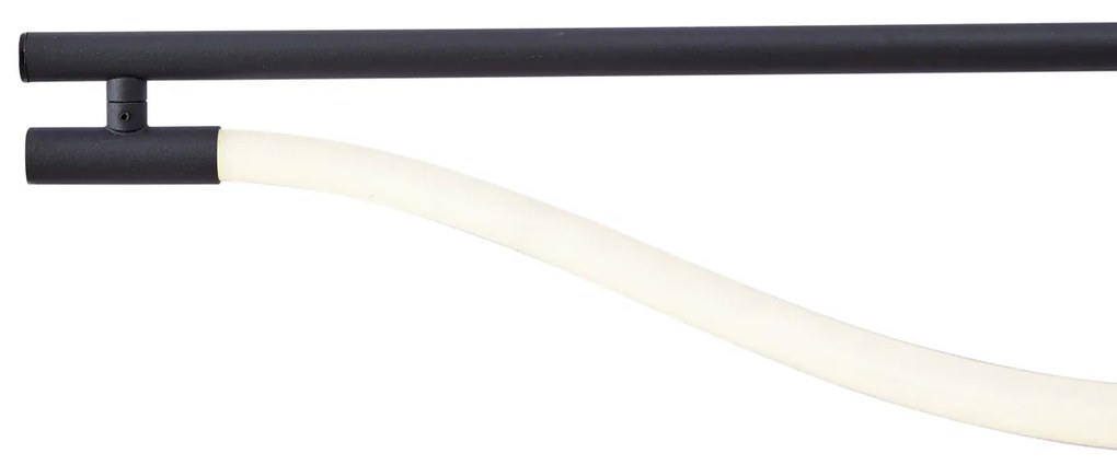 Candeeiro suspenso moderno preto com LED regulável em 3 níveis - Twirl