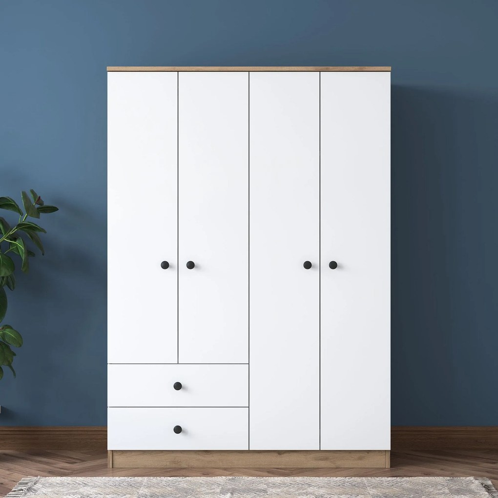 Guardarropa BA108 – Nogueira e Branco – 120x170x42,5 cm