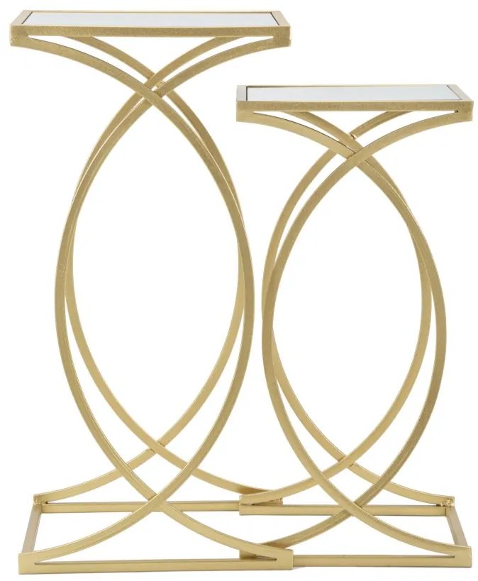 MESA DE APOIO SIOMPLY 35X35X70-30X30X60 CM DOURADO