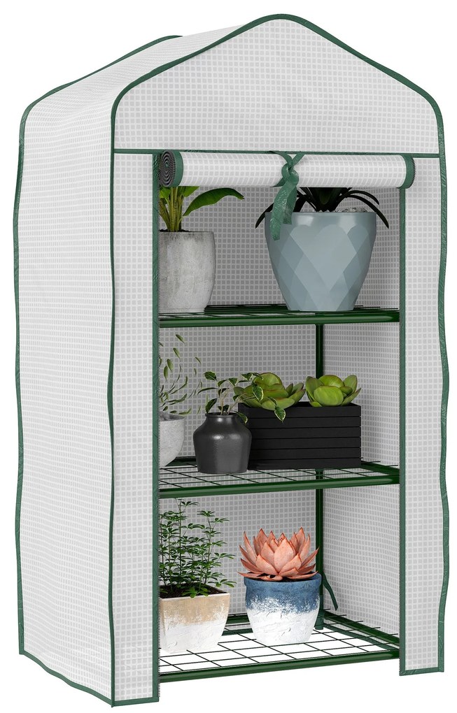 Estufa de Jardim de 3 Níveis Estufa de Terraço com 3 Prateleiras 1 Por