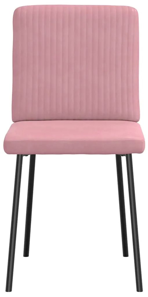 Cadeiras de jantar 2 pcs veludo rosa