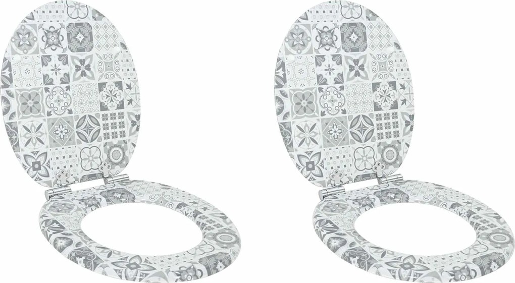 vidaXL Assento de Sanitário com Fechamento Suave 2 pcs 44 x 38 cm