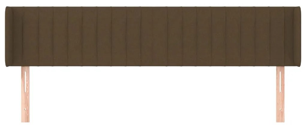 Cabeceira de cama c/ abas tecido 203x16x78/88cm castanho-escuro