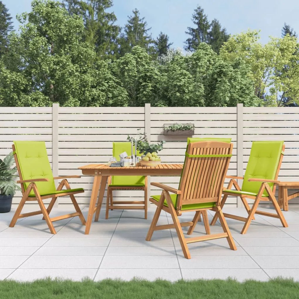 vidaXL Cadeiras de jardim reclináveis c/ almofadões 4 pcs teca maciça
