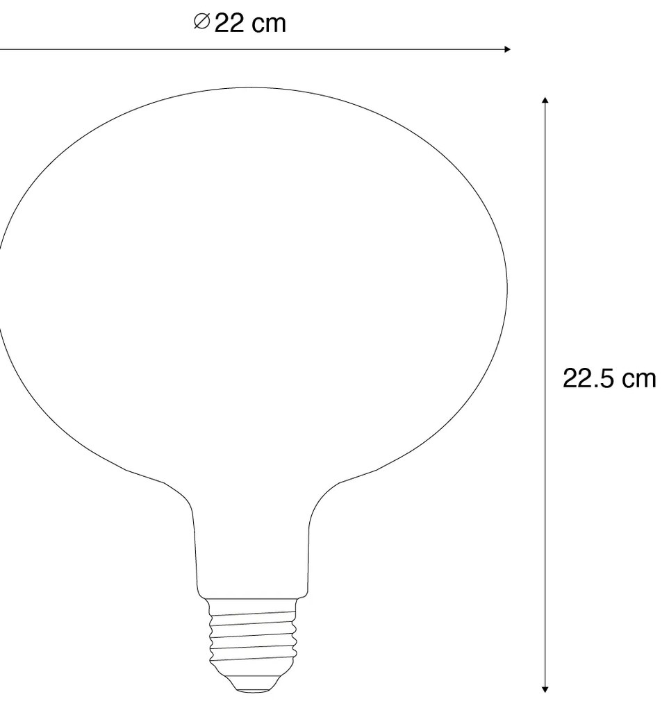Lâmpadas LED E27 reguláveis G220 castanhas 4,9W 130 lm 1800K