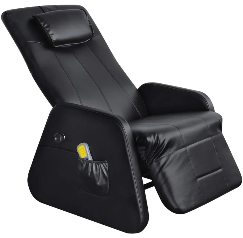 vidaXL Cadeira de massagens couro artificial preto
