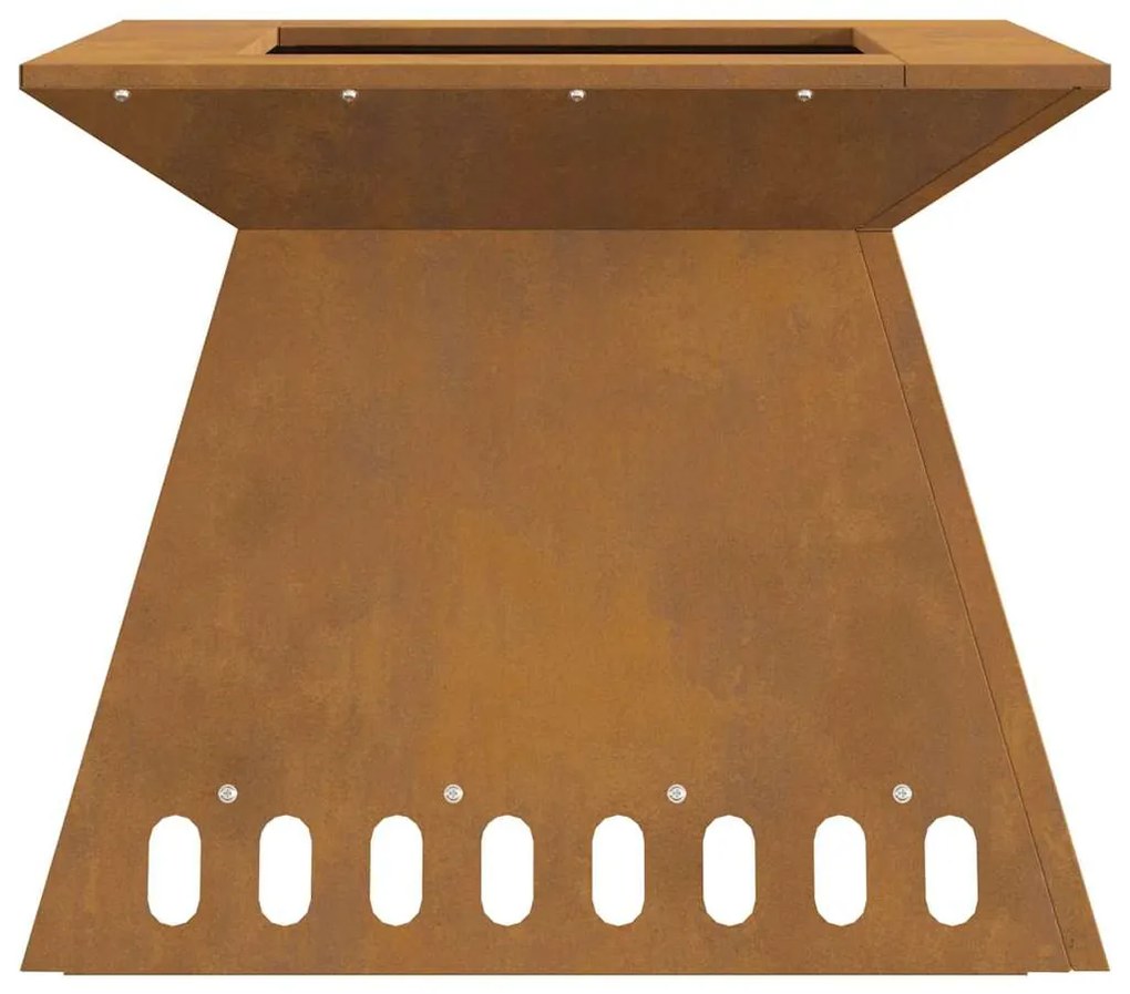Fogueira vidaXL 48x48x40 cm em Aço Envelhecido