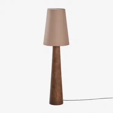 Candeeiro De Pé Em Madeira De Manga Malva Moka Brown Ø30 Cm - ↑40 Cm Mallorca - Sklum