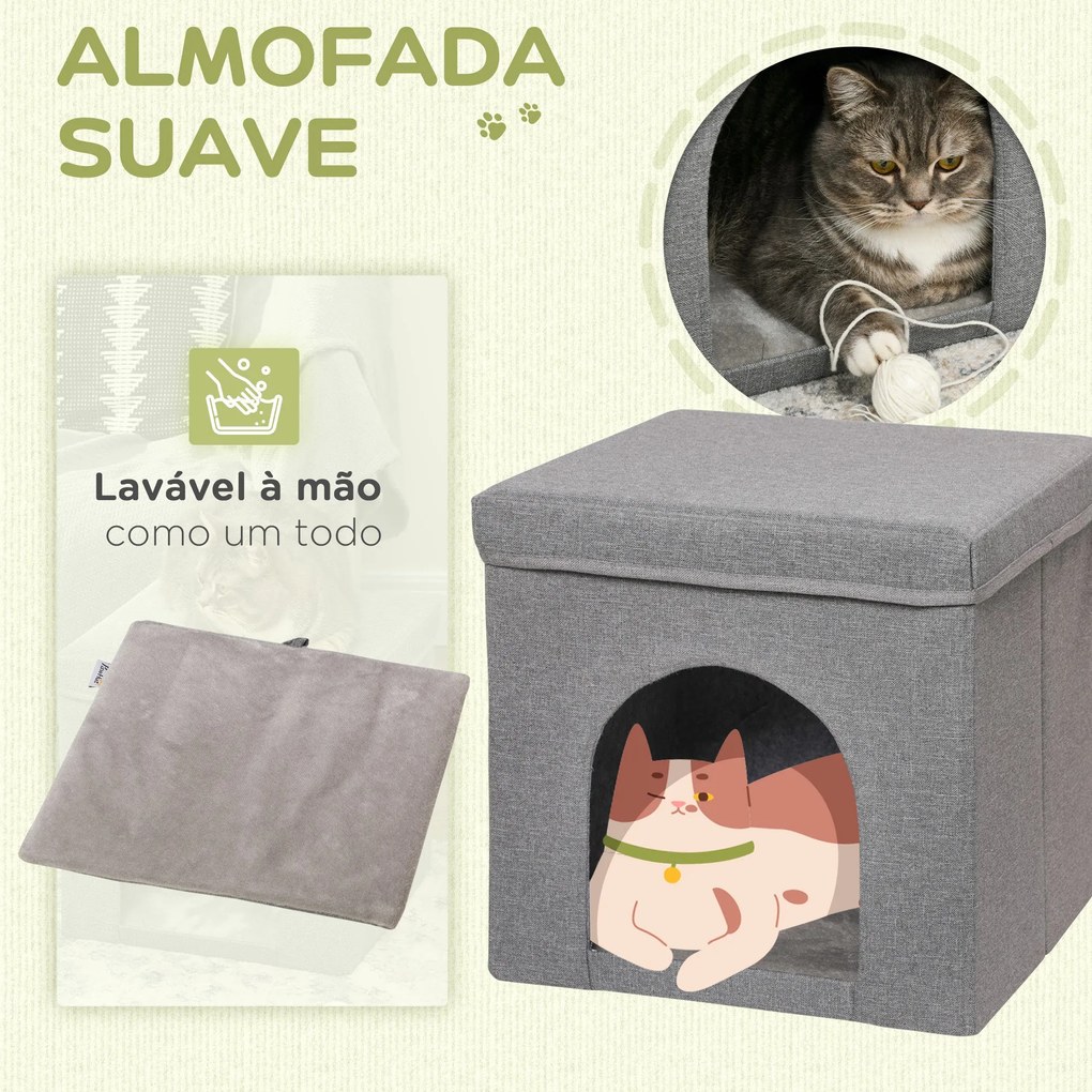 PawHut Casa para Gatos Cama para Gatos Casa para Gatos com Placa de Ar