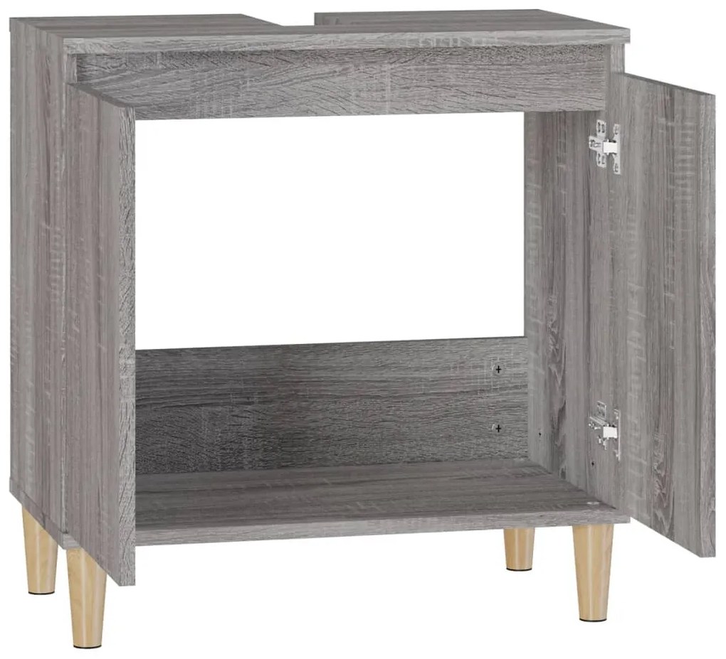 Móvel p/ lavatório 58x33x60 cm derivados madeira cinza sonoma