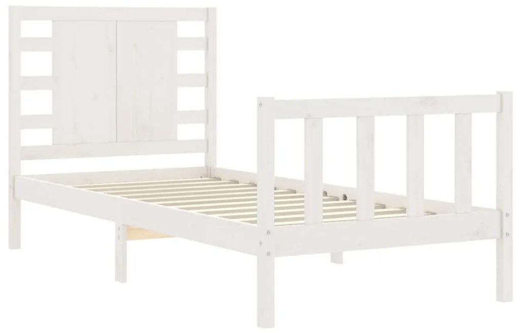 Estrutura de cama com cabeceira 90x200 cm madeira maciça