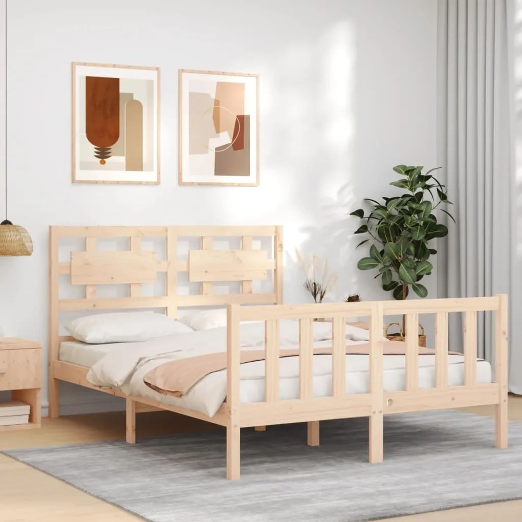 Cama sem colchão 120x200 cm madeira de pinho maciça