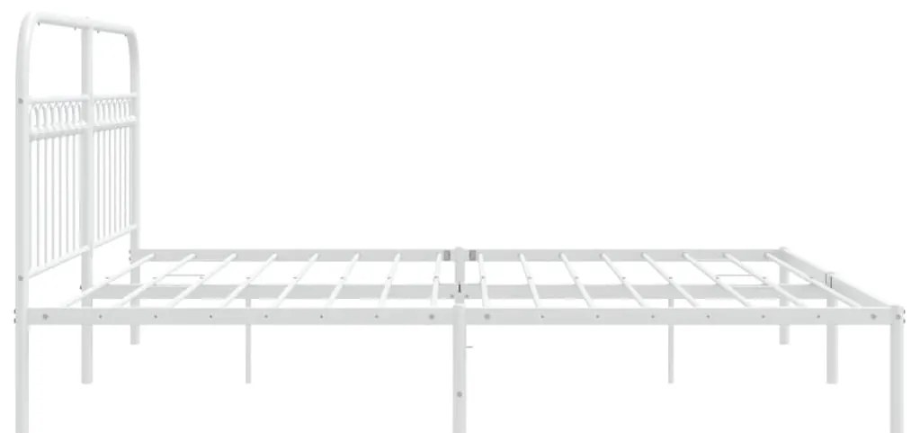 Estrutura de cama com cabeceira 183x213 cm metal branco
