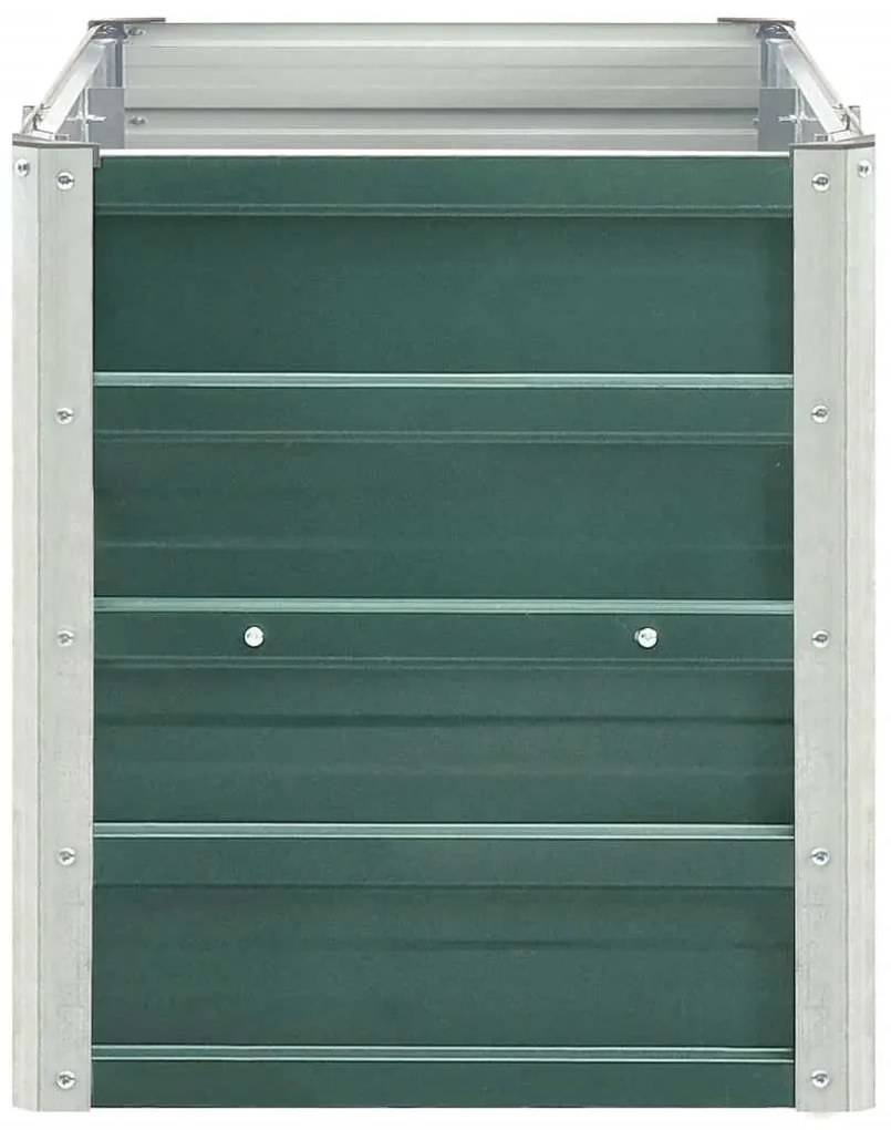 Canteiro elevado de jardim aço galvanizado 240x40x45 cm verde