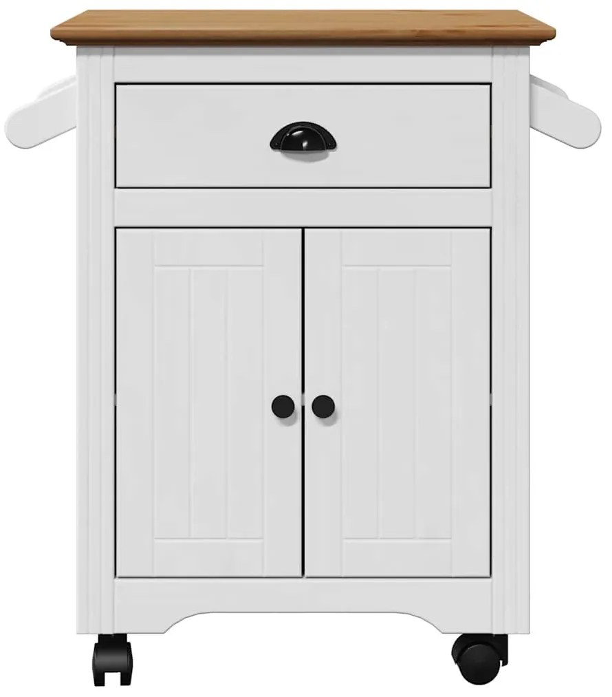 Carrinho de cozinha BODO branco e castanho 72x45x80 cm