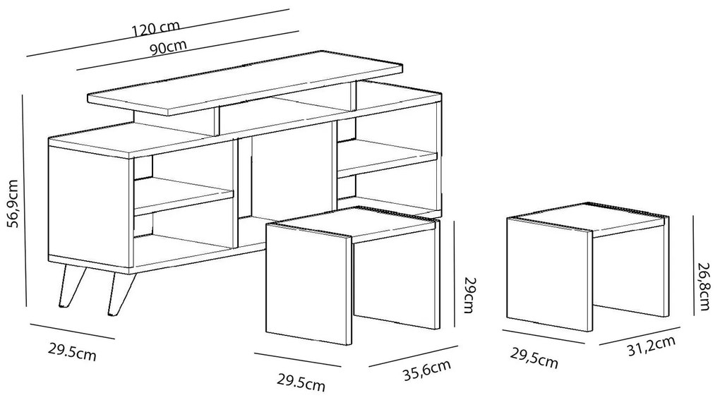 Móvel de TV Kutay – Branco – 120 cm x 56,9 cm x 29,5 cm