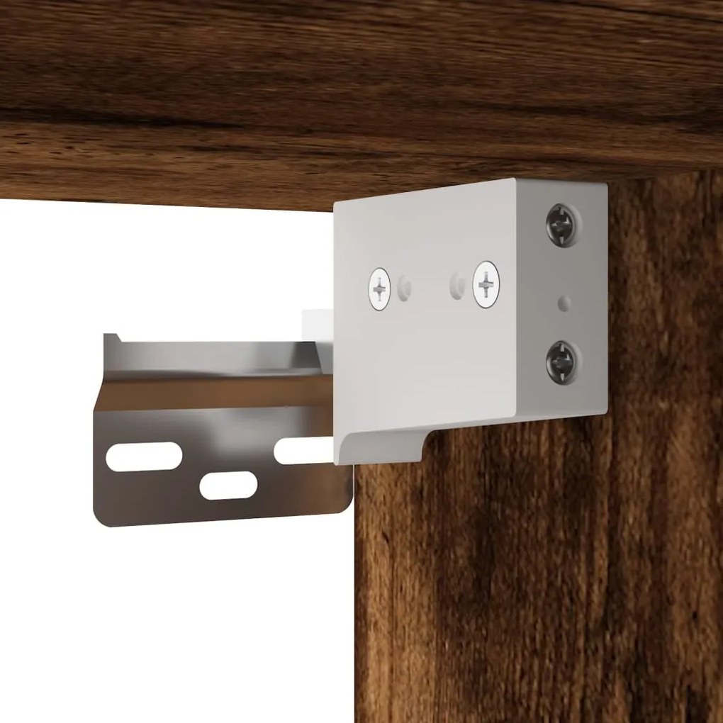 Móveis de TV com luzes LED 2 pcs 80x30x30 cm carvalho fumado
