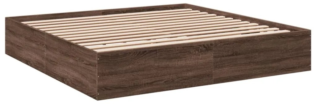 Estrutura de cama 200x200cm derivados madeira carvalho castanho