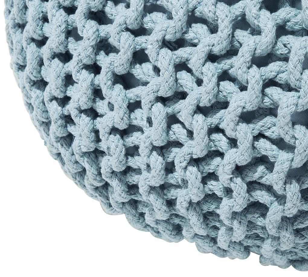 Pufe redondo em tricot azul claro 50 x 35 cm CONRAD Beliani