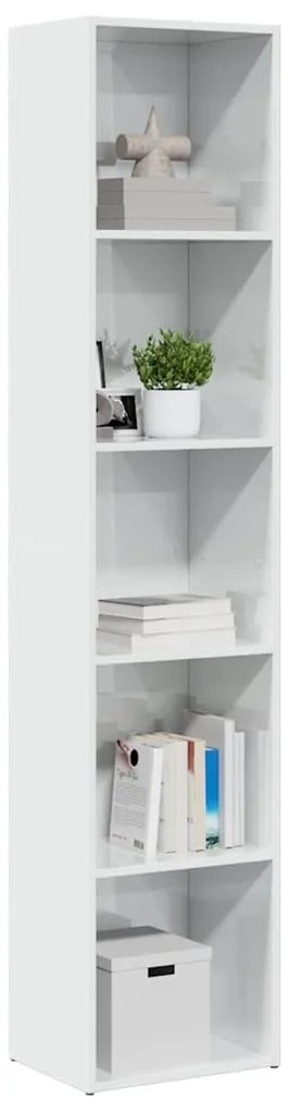 Estante 40x30x189 cm derivados de madeira branco brilhante