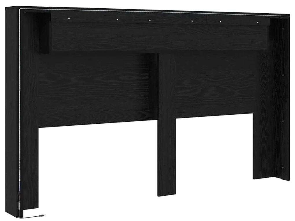 Cabeceira com Armário Carvalho preto 180 x 17 x 104.5 cm