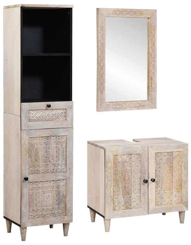 vidaXL Conjunto de Móveis para Banheiro 3 pcs Branco 38 x 33 x 160 cm