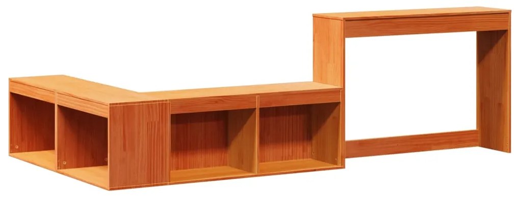 Mesa de cabeceira c/ secretária 222x107x75cm pinho castanho-mel