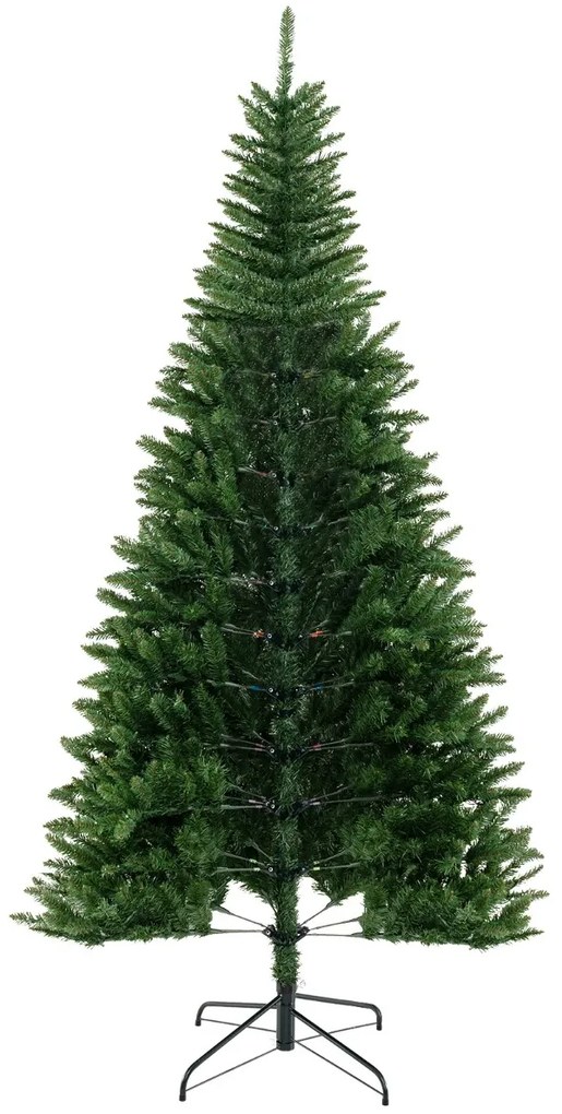 Árvore de Natal artificial pré-iluminada de 240 cm Ângulo de 270° com 1137 ramos 360 luzes LED Base metálica Decoração festiva para casa Verde