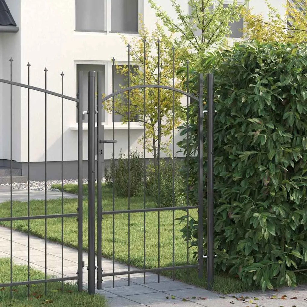 vidaXL Portão de Jardim com bloqueio Cinzeto 100 x 175 cm Aço