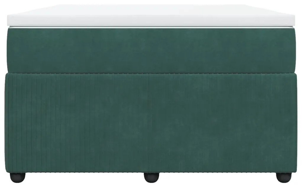 Cama boxspring com colchão 120x190 cm veludo verde-escuro