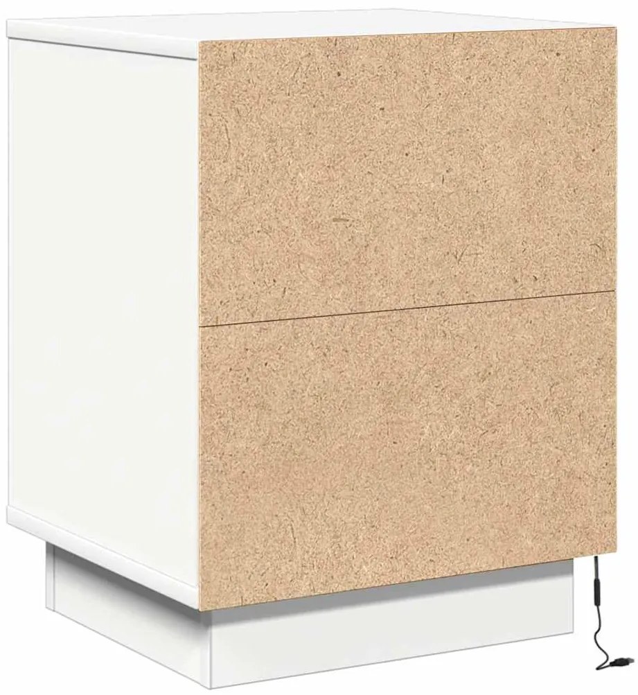 Mesa de Cabeceira com Luzes LED Brancas 39x34,5x50 cm
