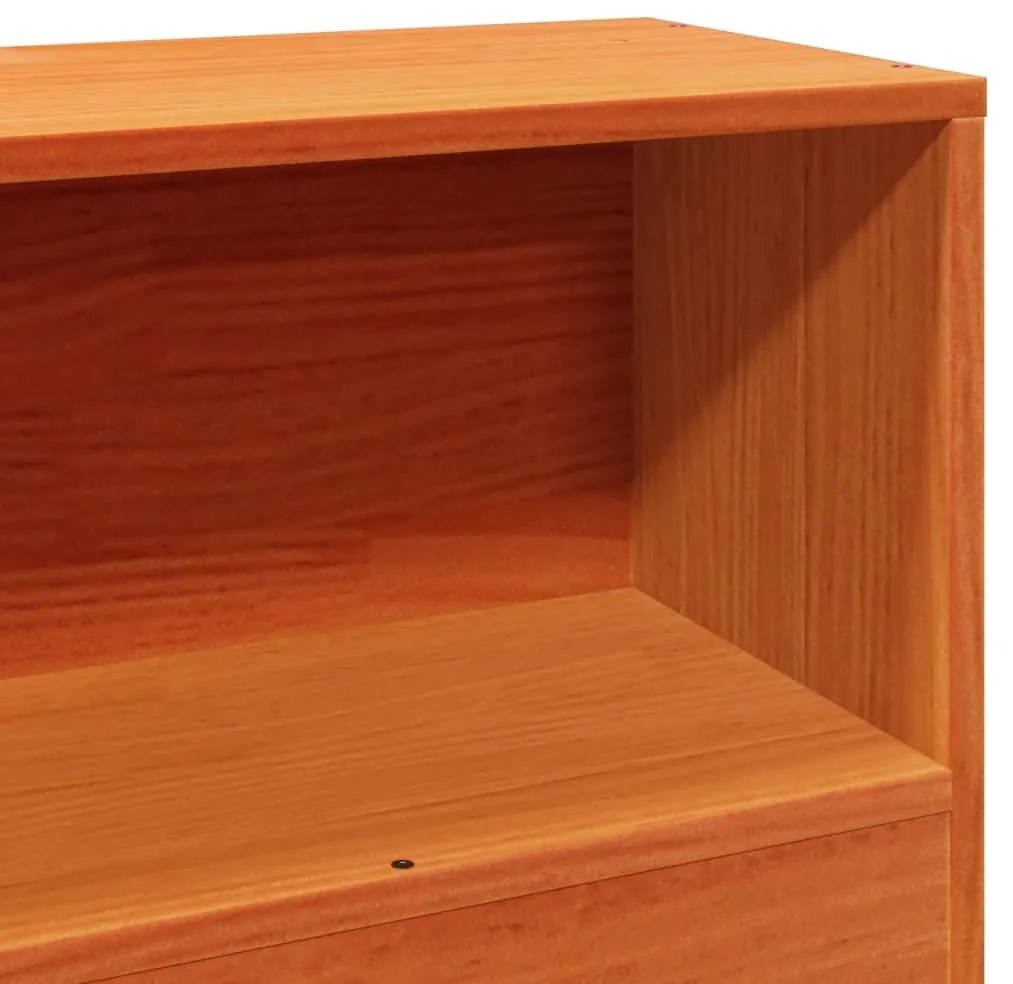 Cama sem colchão 75x190 cm madeira de pinho maciça castanho-mel