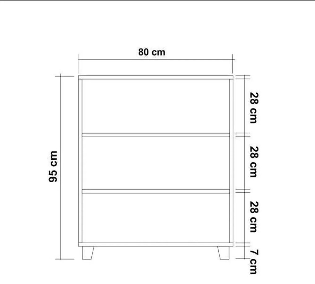 Cômoda Leva Gravis – Pinho Atlântico – 80x95x43 cm