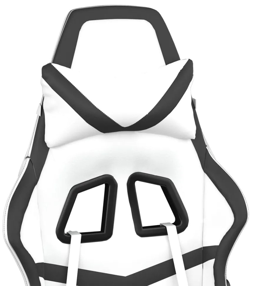 Cadeira gaming couro artificial branco e preto