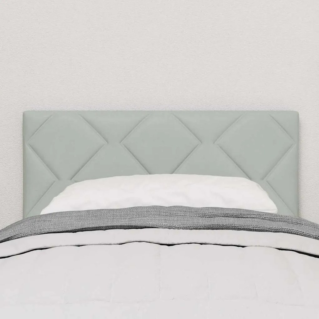 Cabeceira Cinza Claro com Design de Diamante da – 80cm de Veludo
